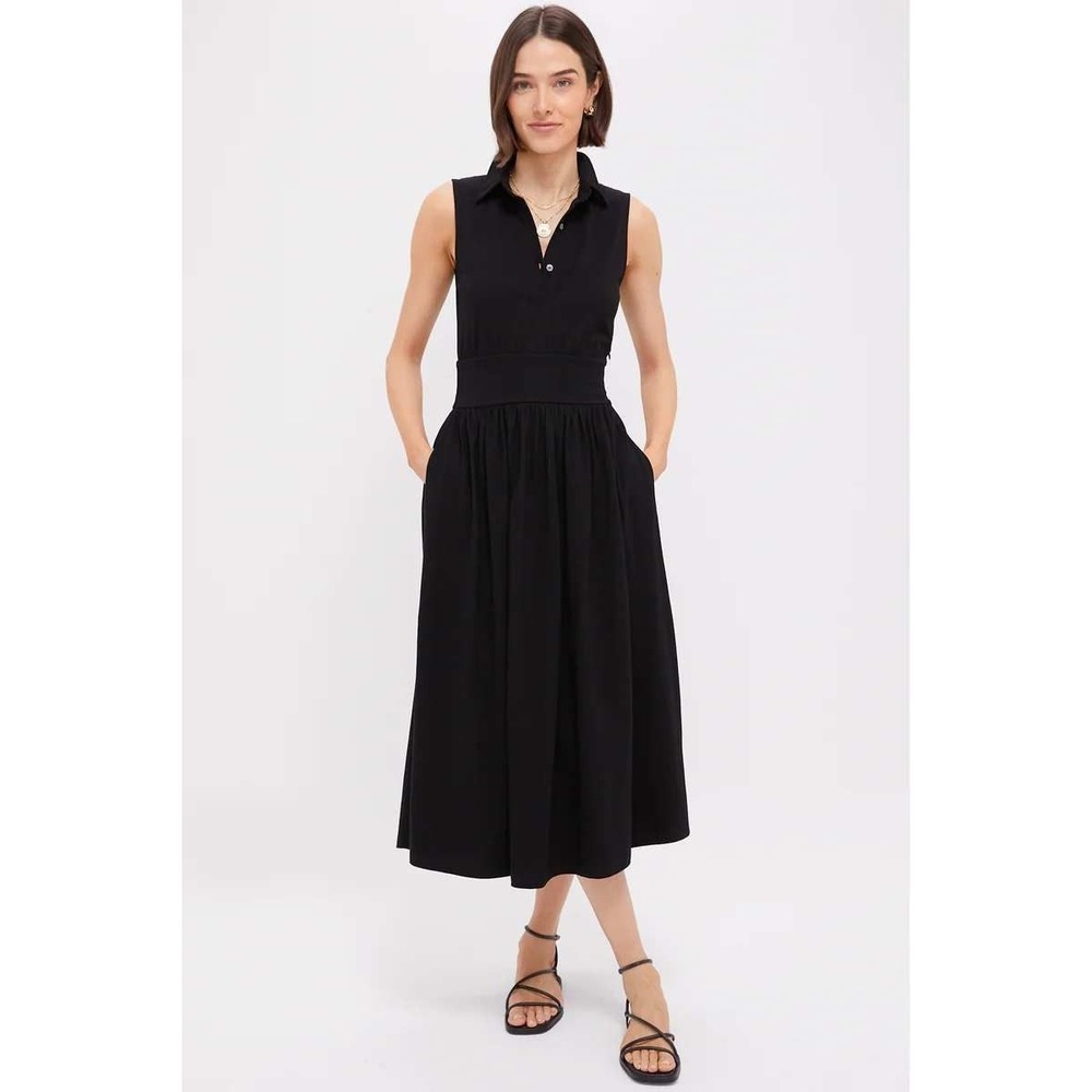 NWT Tuckernuck Black Mikaela Midi Dress Cotton (MSRP: $148) Size Small